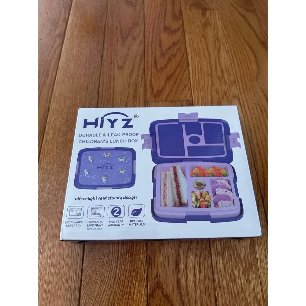 HiYZ Bento Box for Kids, kids lunch box with 5-Compartment, Kids bento Lunch Box
